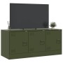 Olivgrüner TV-Schrank aus Stahl, 99 x 39 x 44 cm von vidaXL, TV-Möbel - Ref: Foro24-841647, Preis: 94,17 €, Rabatt: %