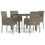 5-piece garden dining set with gray synthetic rattan cushions by vidaXL, Garden sets - Ref: Foro24-3185006, Price: 316,96 €, ...