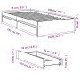 Schwarzes Holzwerkstoffbett mit Schubladen 75x190 cm von vidaXL, Betten und Lattenroste - Ref: Foro24-3280714, Preis: 124,91 ...
