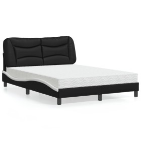 Bett mit schwarz-weißer Kunstledermatratze 140x200 cm von vidaXL, Betten und Lattenroste - Ref: Foro24-3208729, Preis: 427,17...