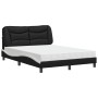 Bett mit schwarz-weißer Kunstledermatratze 140x200 cm von vidaXL, Betten und Lattenroste - Ref: Foro24-3208729, Preis: 427,17...