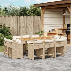 11-piece garden dining set with beige synthetic rattan cushions by vidaXL, Garden sets - Ref: Foro24-3277983, Price: 739,85 €...
