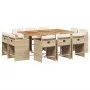 11-piece garden dining set with beige synthetic rattan cushions by vidaXL, Garden sets - Ref: Foro24-3277983, Price: 671,63 €...