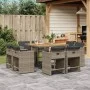 Garden dining set 9 pieces and gray synthetic rattan cushions by vidaXL, Garden sets - Ref: Foro24-3277969, Price: 547,75 €, ...