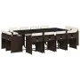 Garden furniture set 13 pieces and brown synthetic rattan cushions by vidaXL, Garden sets - Ref: Foro24-3277988, Price: 772,2...