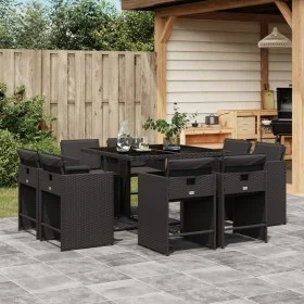 9-piece garden dining set and black synthetic rattan cushions by vidaXL, Garden sets - Ref: Foro24-3277962, Price: 444,75 €, ...