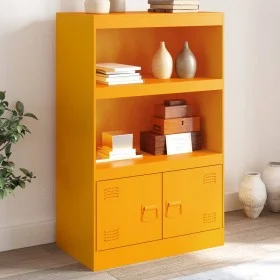 Aparador de acero amarillo mostaza 67x39x107 cm de vidaXL, Aparadores - Ref: Foro24-841670, Precio: 106,48 €, Descuento: %