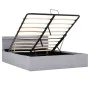Hydraulisches Bett mit Stauraum und hellgrauem LED-Stoff, 140 x 200 cm von vidaXL, Betten und Lattenroste - Ref: Foro24-28560...
