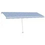 Manual retractable awning with blue and white LED light 500x350 cm by vidaXL, Awnings - Ref: Foro24-3069661, Price: 591,16 €,...