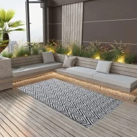 Außenteppich ARAKIL in Weiß und Schwarz 80x150 cm PP von vidaXL, Outdoor-Protektoren - Ref: Foro24-310428, Preis: 19,06 €, Ra...