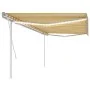 Toldo manual retráctil con luz LED amarillo y blanco 5x3,5 m by vidaXL, Awnings - Ref: Foro24-3070063, Price: 570,13 €, Disco...
