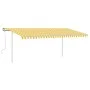 Toldo manual retráctil con luz LED amarillo y blanco 5x3,5 m by vidaXL, Awnings - Ref: Foro24-3070063, Price: 570,13 €, Disco...