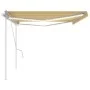 Toldo manual retráctil con luz LED amarillo y blanco 5x3,5 m by vidaXL, Awnings - Ref: Foro24-3070063, Price: 570,13 €, Disco...