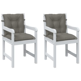 Kissen für Stühle mit niedriger Rückenlehne, 2 Stück, dunkelgraues Melange-Gewebe. von vidaXL, Kissen für Stühle und Sofas - ...