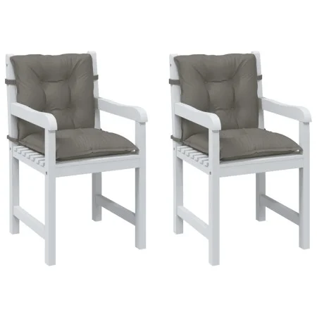 Kissen für Stühle mit niedriger Rückenlehne, 2 Stück, dunkelgraues Melange-Gewebe. von vidaXL, Kissen für Stühle und Sofas - ...