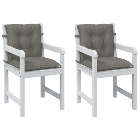 Kissen für Stühle mit niedriger Rückenlehne, 2 Stück, dunkelgraues Melange-Gewebe. von vidaXL, Kissen für Stühle und Sofas - ...