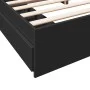 Black engineered wood bed frame with drawers 180x200 cm by vidaXL, Beds and slatted bases - Ref: Foro24-3280637, Price: 169,0...