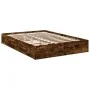 Smoked oak engineered wood bed with drawers 150x200 cm by vidaXL, Beds and slatted bases - Ref: Foro24-3280654, Price: 167,29...