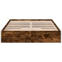 Smoked oak engineered wood bed with drawers 150x200 cm by vidaXL, Beds and slatted bases - Ref: Foro24-3280654, Price: 174,07...
