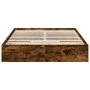 Smoked oak engineered wood bed with drawers 150x200 cm by vidaXL, Beds and slatted bases - Ref: Foro24-3280654, Price: 167,29...