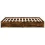 Smoked oak engineered wood bed with drawers 150x200 cm by vidaXL, Beds and slatted bases - Ref: Foro24-3280654, Price: 167,29...