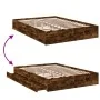 Smoked oak engineered wood bed with drawers 150x200 cm by vidaXL, Beds and slatted bases - Ref: Foro24-3280654, Price: 167,29...