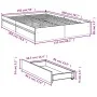 Smoked oak engineered wood bed with drawers 150x200 cm by vidaXL, Beds and slatted bases - Ref: Foro24-3280654, Price: 167,29...