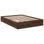 Oak brown engineered wood bed with drawers 120x190 cm by vidaXL, Beds and slatted bases - Ref: Foro24-3280705, Price: 153,78 ...