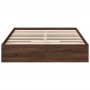 Oak brown engineered wood bed with drawers 120x190 cm by vidaXL, Beds and slatted bases - Ref: Foro24-3280705, Price: 155,63 ...
