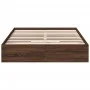 Oak brown engineered wood bed with drawers 120x190 cm by vidaXL, Beds and slatted bases - Ref: Foro24-3280705, Price: 153,78 ...