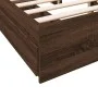 Oak brown engineered wood bed with drawers 120x190 cm by vidaXL, Beds and slatted bases - Ref: Foro24-3280705, Price: 153,78 ...