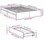 Oak brown engineered wood bed with drawers 120x190 cm by vidaXL, Beds and slatted bases - Ref: Foro24-3280705, Price: 153,78 ...