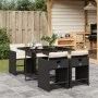 Set de muebles jardín 5 pzas con cojines ratán sintético negro by vidaXL, Garden sets - Ref: Foro24-3277841, Price: 319,50 €,...