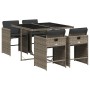 Garten-Essgruppe, 5-teilig, mit grauen Polstern aus synthetischem Rattan von vidaXL, Gartensets - Ref: Foro24-3277843, Preis:...
