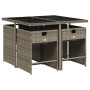 Garten-Essgruppe, 5-teilig, mit grauen Polstern aus synthetischem Rattan von vidaXL, Gartensets - Ref: Foro24-3277843, Preis:...