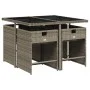 Set comedor de jardín 5 piezas con cojines ratán sintético gris de vidaXL, Conjuntos de jardín - Ref: Foro24-3277843, Precio:...