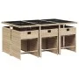 Set comedor de jardín 7 pzas con cojines ratán sintético beige by vidaXL, Garden sets - Ref: Foro24-3277857, Price: 487,07 €,...