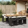 Set de comedor de jardín 7 pzas y cojines ratán sintético negro by vidaXL, Garden sets - Ref: Foro24-3277862, Price: 450,58 €...