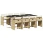 Set comedor de jardín 9 pzas con cojines ratán sintético beige by vidaXL, Garden sets - Ref: Foro24-3277869, Price: 648,56 €,...