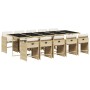 Set comedor de jardín 11 pzas con cojines ratán sintético beige by vidaXL, Garden sets - Ref: Foro24-3277881, Price: 733,20 €...