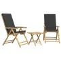 Juego bistró plegable con cojines 3 pzas bambú gris oscuro von vidaXL, Gartensets - Ref: Foro24-3208932, Preis: 251,62 €, Rab...