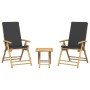 Juego bistró plegable con cojines 3 pzas bambú gris oscuro von vidaXL, Gartensets - Ref: Foro24-3208932, Preis: 216,37 €, Rab...