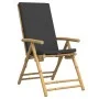Juego bistró plegable con cojines 3 pzas bambú gris oscuro von vidaXL, Gartensets - Ref: Foro24-3208932, Preis: 251,62 €, Rab...