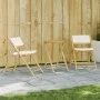 Juego bistró plegable de bambú 3 pzas con cojines blanco crema by vidaXL, Garden sets - Ref: Foro24-3208939, Price: 187,99 €,...