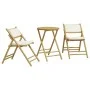 Juego bistró plegable de bambú 3 pzas con cojines blanco crema by vidaXL, Garden sets - Ref: Foro24-3208939, Price: 187,99 €,...