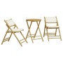 Juego bistró plegable de bambú 3 pzas con cojines blanco crema by vidaXL, Garden sets - Ref: Foro24-3208939, Price: 180,31 €,...