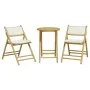 Juego bistró plegable de bambú 3 pzas con cojines blanco crema by vidaXL, Garden sets - Ref: Foro24-3208939, Price: 187,99 €,...