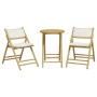 Juego bistró plegable de bambú 3 pzas con cojines blanco crema by vidaXL, Garden sets - Ref: Foro24-3208939, Price: 180,31 €,...