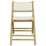 Juego bistró plegable de bambú 3 pzas con cojines blanco crema by vidaXL, Garden sets - Ref: Foro24-3208939, Price: 180,31 €,...