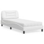 Bett mit weißer Kunstledermatratze 90x200 cm von vidaXL, Betten und Lattenroste - Ref: Foro24-3208697, Preis: 295,57 €, Rabat...